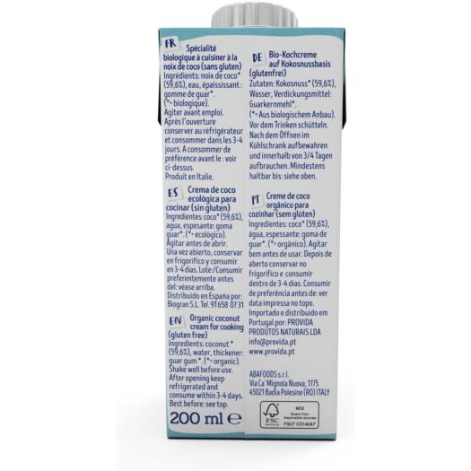 Cuisine Crema de Coco para Cocinar IsolaBio Bio 200ml