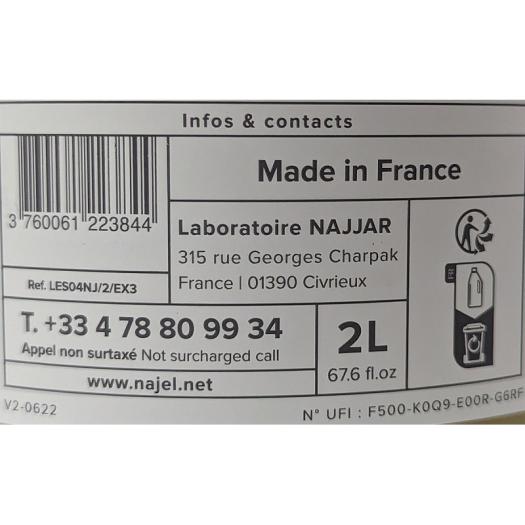 Detergente Lavadora de Alepo con Jazmín Najel 2L