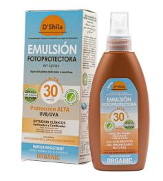 Emulsión Fotoprotectora en Spray Pieles Delicadas y Sensibles SPF 30 DShila 200 ml
