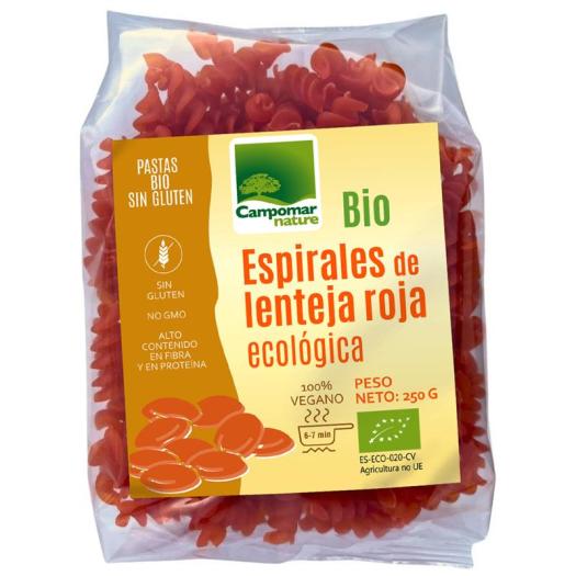 Espirales con Harina de Lenteja Roja Campomar Bio 250g