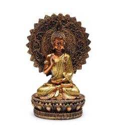 Estatua Buda de la Tranquilidad con Aura y Trono