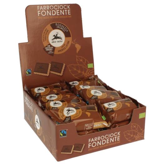 Farro Ciok Choco Negro Galleta Espelta Cubierta de Chocolate Negro Bio 28g