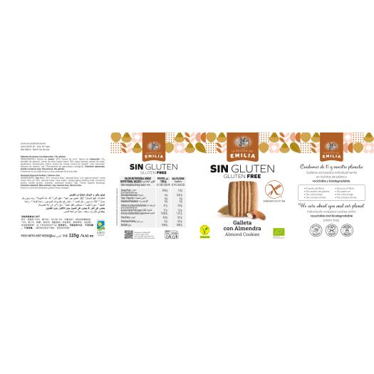 Galletas con Almendra Sin Gluten La Receta de Emilia Bio 125g