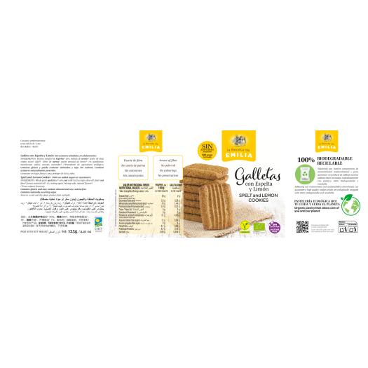 Galletas con Espelta y Limón La Receta de Emilia Bio 125g
