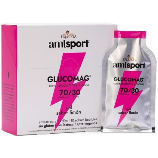 Glucomag 70 30 Gel Sabor Limón AMLSport 10 Sobres de 30ml