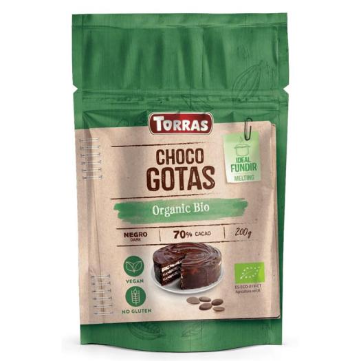 Gotas de Chocolate al 70% para Cobertura y Postres Bio 200g
