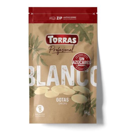 Gotas de Chocolate Blanco para Cobertura y Postres Sin Azúcar 1kg