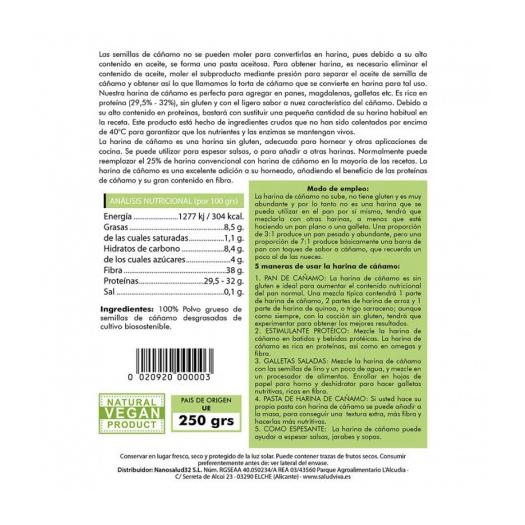 Harina de Semillas de Cáñamo Bio 250g