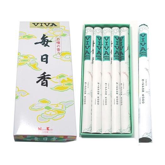 Incienso Japonés de Sándalo Largo 40 Barritas 35g Caja de 5 Rollos