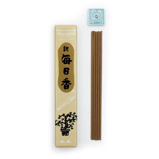 Incienso Japonés Morning Star Palo Santo 50 Barritas con Portaincienso 20g