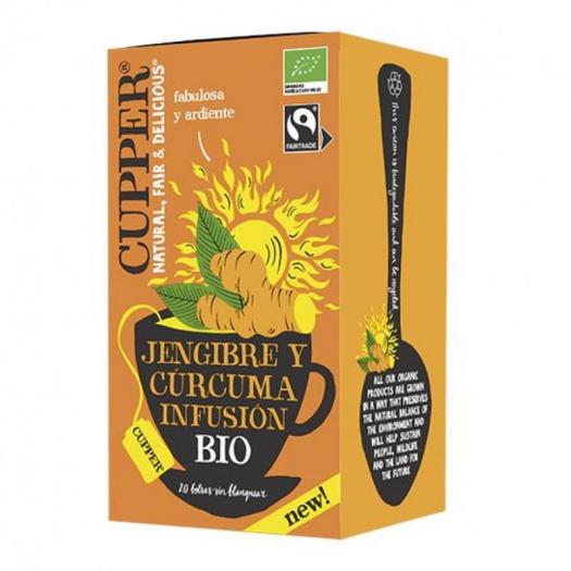 Infusión de Jengibre y Cúrcuma Cupper Bio 20 bolsitas