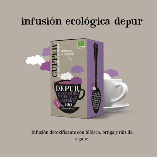 Infusión Depur con Hibisco Ortiga y Regaliz Cupper Bio 20 bolsitas