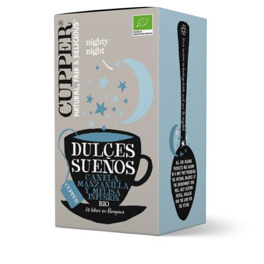 Infusión Dulces Sueños con Canela Manzanilla y Melisa Cupper Bio 20 bolsitas