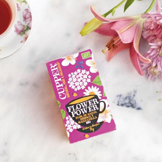 Infusión Flower Power con Flor de Sauco Manzanilla e Hibisco Cupper Bio 20 bolsitas