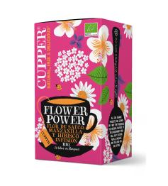Infusión Flower Power con Flor de Sauco Manzanilla e Hibisco Cupper Bio 20 bolsitas