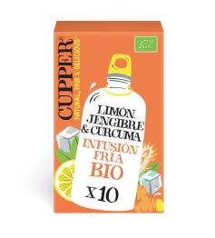Infusión Fría con Limón Jengibre y Cúrcuma Cupper Bio 10 bolsitas