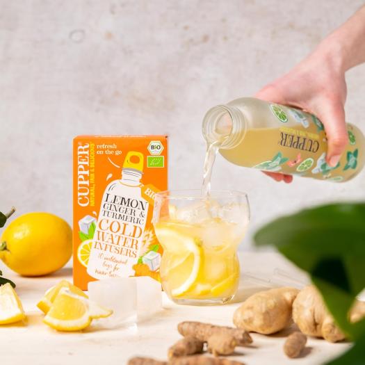 Infusión Fría con Limón Jengibre y Cúrcuma Cupper Bio 10 bolsitas