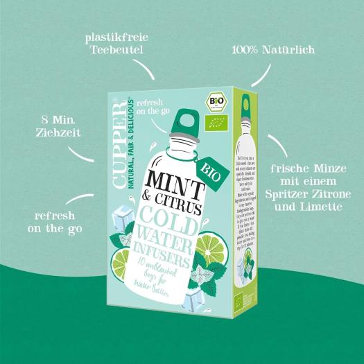 Infusión Fría con Menta y Cítricos Cupper Bio 10 bolsitas