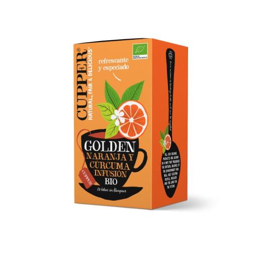 Infusión Golden con Naranja y Cúrcuma Cupper Bio 20 bolsitas