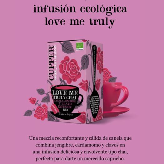 Infusión Love Me con Canela Jengibre y Clavo Cupper Bio 20 bolsitas