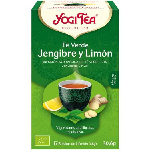 Infusión Té Verde Jengibre y Limón Yogi Tea Bio 17 Bolsitas 30,6g