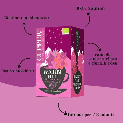 Infusión Winter Warm Hug Frutos Rojos Canela y Anís Cupper Bio 20 bolsitas
