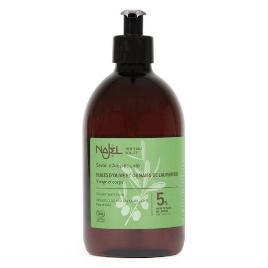 Jabón de Alepo Líquido con Aceite de Laurel 5% Najel Bio 500ml