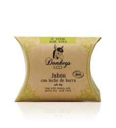Jabón de Leche de Burra Té Verde y Aloe Vera Donkeys & Co Bio 100g