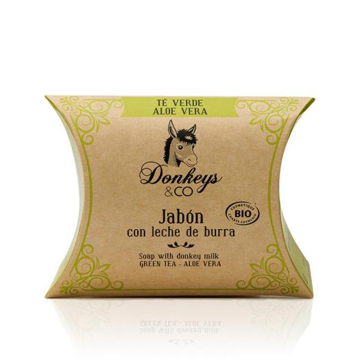 Jabón de Leche de Burra Té Verde y Aloe Vera Donkeys & Co Bio 100g