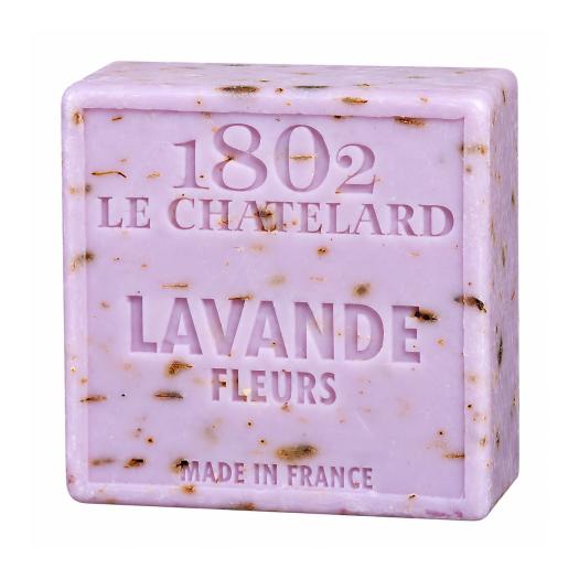 Jabon Natural de Marsella Cuadrado con Flores de Lavanda Le Chatelard 1802 100g
