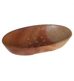 Jabonera Clásica de Caoba Ovalada