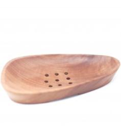 Jabonera Clásica de Caoba Ovalada Plana