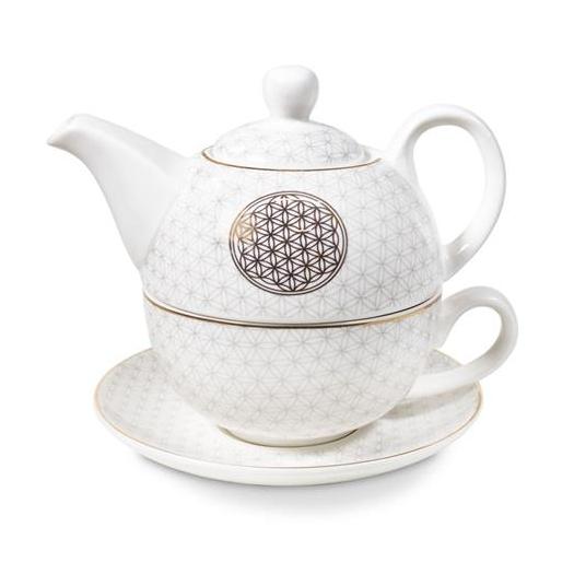 Juego de Té Taza y Tetera Flor de la Vida