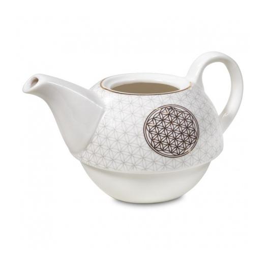 Juego de Té Taza y Tetera Flor de la Vida