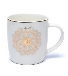 Juego de Taza de Té con Infusor Mandala Blanco 400ml