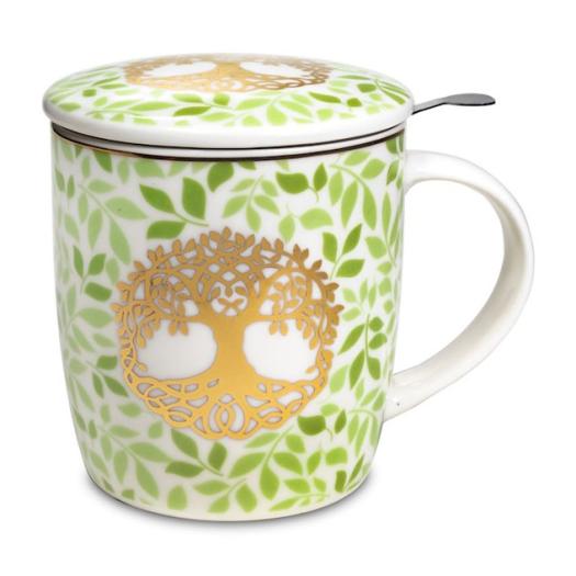 Juego de Taza de Té con Infusor Árbol de la Vida con Tapa 400ml