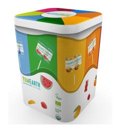 Lata Piruletas Veganas de Frutas 8 Sabores Bio YumEarth 50ud