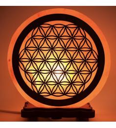 Lámpara de Sal del Himalaya Flor de la Vida