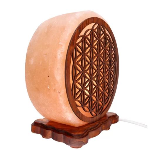 Lámpara de Sal del Himalaya Flor de la Vida