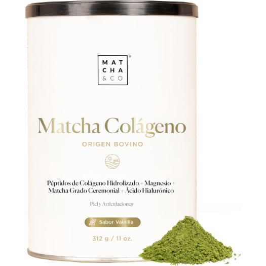 Matcha Collagen Colágeno Aroma Vainilla con Magnesio y Té Matcha Matcha&Co 300g