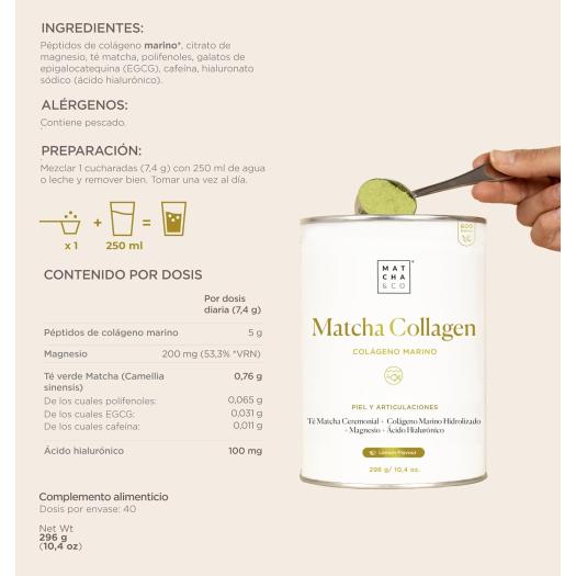 Matcha Collagen Colágeno Marino Matcha Limon Matcha&Co 290g
