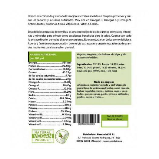 Mezcla 5 Semillas y Goji 200g