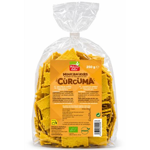 Mini Crackers de Espelta con Cúrcuma y Pimienta La Finestra Bio 250g