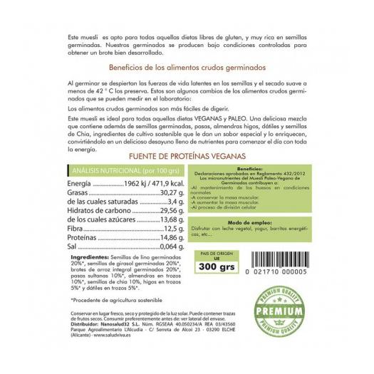 Muesli Paleo Vegano de Germinados 300g