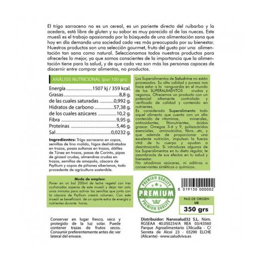 Muesli Trigo Sarraceno y Piñones Bio 350g