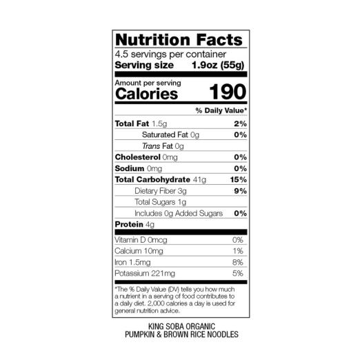 Noodles de Arroz Integral con Jengibre y Calabaza Sin Gluten King Soba Bio 250g
