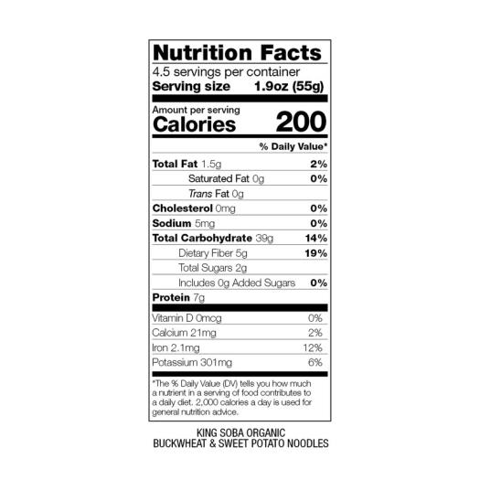 Noodles de Trigo Sarraceno y Boniato Sin Gluten King Soba Bio 250g