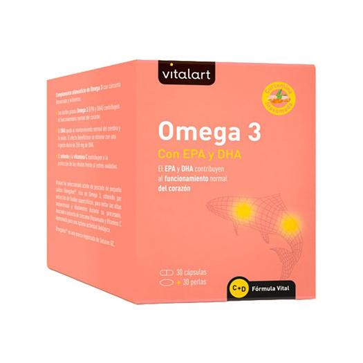 Omega 3 con EPA y DHA Vitalart 30 Cápsulas y 30 Perlas