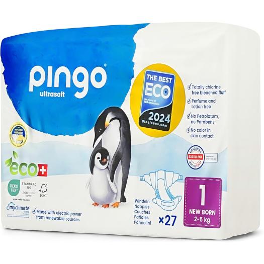 Pañales Talla 1 Recién Nacido 2-5Kg Pingo Bio 27ud