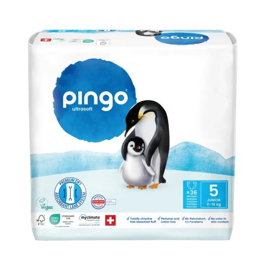 Pañales Talla 5 Junior 12-25Kg Pingo Bio 36ud